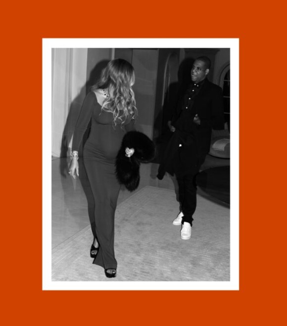 Beyoncé, enceinte de jumeaux, avec son mari Jay-Z avant de se rendre à la soirée pre Oscars Harvey Weinstein organisée à Los Angeles le 25 février 2017.