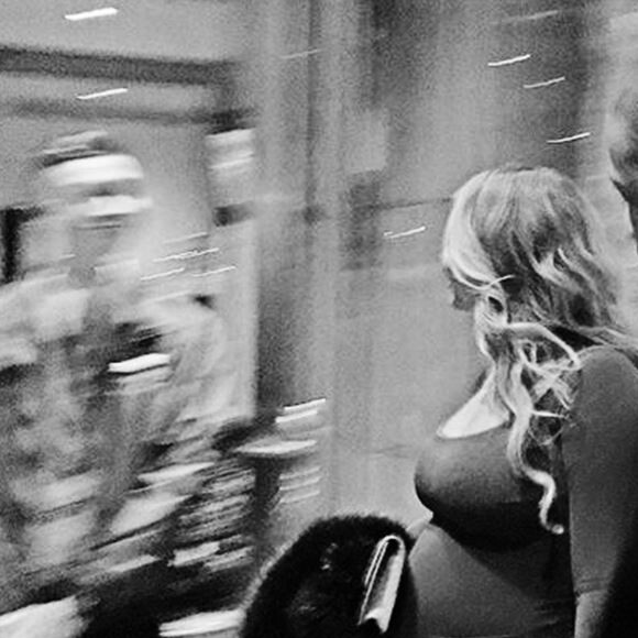 Beyoncé, enceinte de jumeaux, avec son mari Jay-Z avant de se rendre à la soirée pre Oscars Harvey Weinstein organisée à Los Angeles le 25 février 2017.