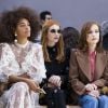 Solange Knowles, Emma Roberts, Isabelle Huppert, Houda Benyamina - Défilé Chloé, prêt-à-porter automne-hiver 2017/2018 au Grand Palais à Paris. Le 2 mars 2017.