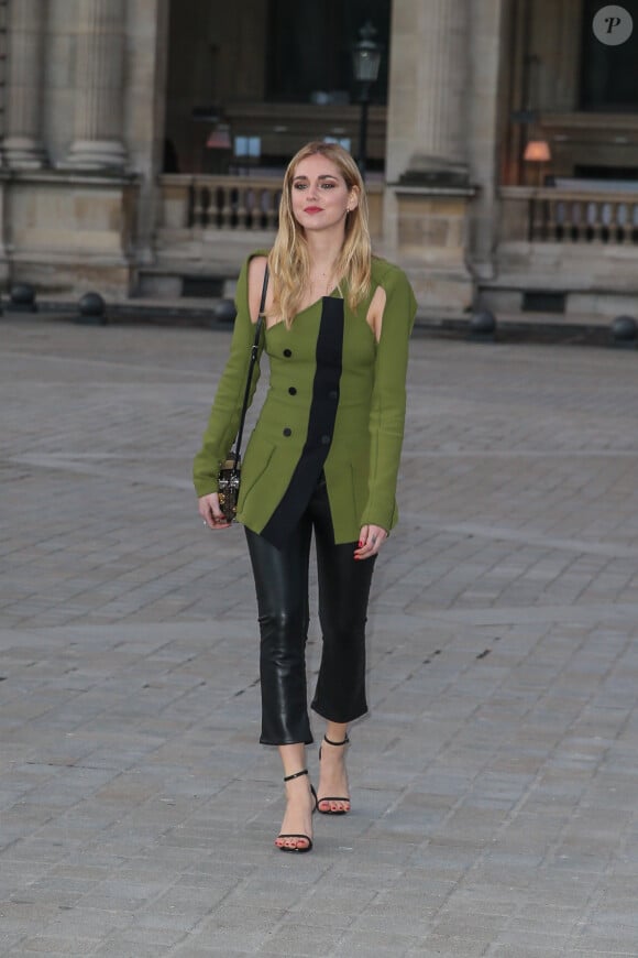 Chiara Ferragni au défilé de mode "Louis Vuitton", collection prêt-à-porter Automne-Hiver 2017-2018 au Louvres à Paris, le 7 Mars 2017.© Bestimage
