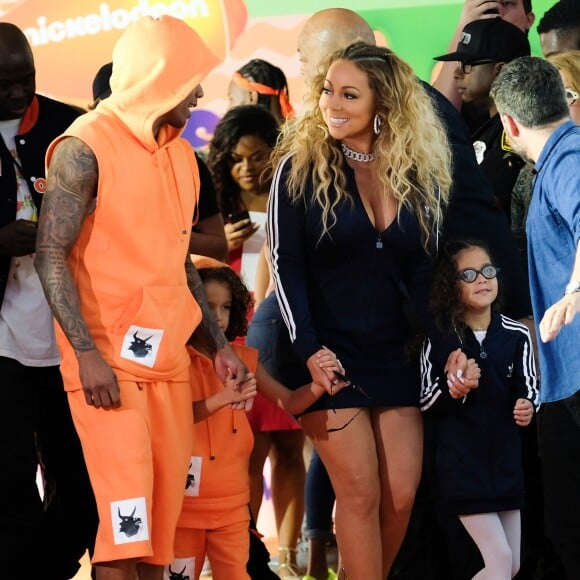 Mariah Carey, Nick Cannon et leurs enfants Morrocan et Monroe - Nickelodeon's 2017 Kids' Choice Awards à l'USC Galen Center à Los Angeles le 11 mars 2017.