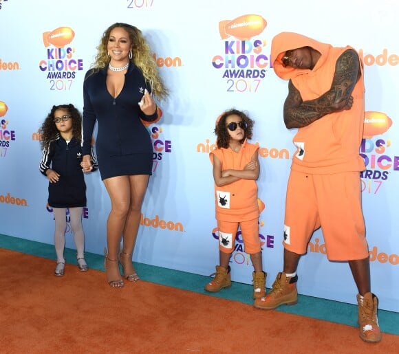 Mariah Carey et Nick Cannon avec leurs enfants Morrocan et Monroe - Nickelodeon's 2017 Kids' Choice Awards à l'USC Galen Center à Los Angeles le 11 mars 2017.