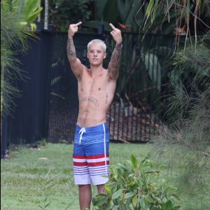 Justin Bieber sur l'île de Peace Island en Australie le 14 mars 2017