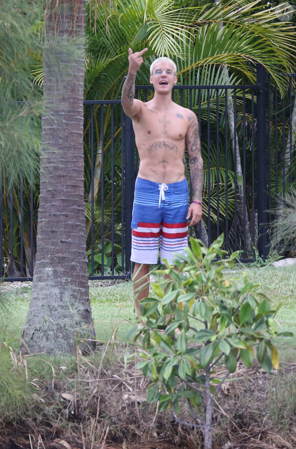 Justin Bieber sur l'île de Peace Island en Australie le 14 mars 2017