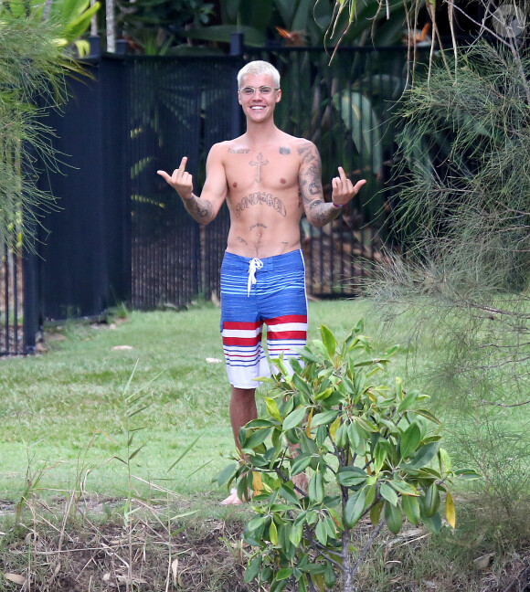 Justin Bieber sur l'île de Peace Island en Australie le 14 mars 2017