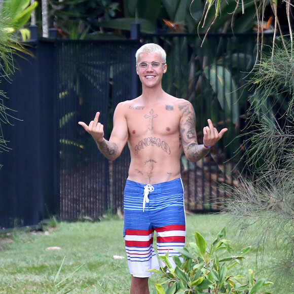 Justin Bieber sur l'île de Peace Island en Australie le 14 mars 2017