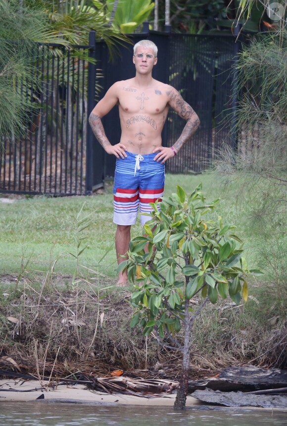 Justin Bieber sur l'île de Peace Island en Australie le 14 mars 2017