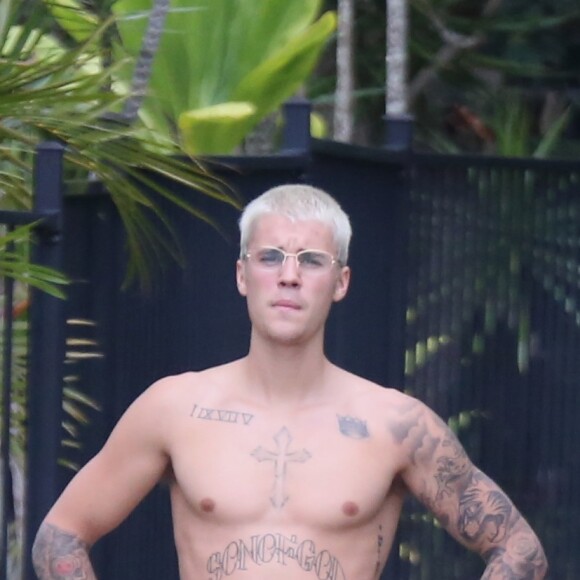 Justin Bieber sur l'île de Peace Island en Australie le 14 mars 2017