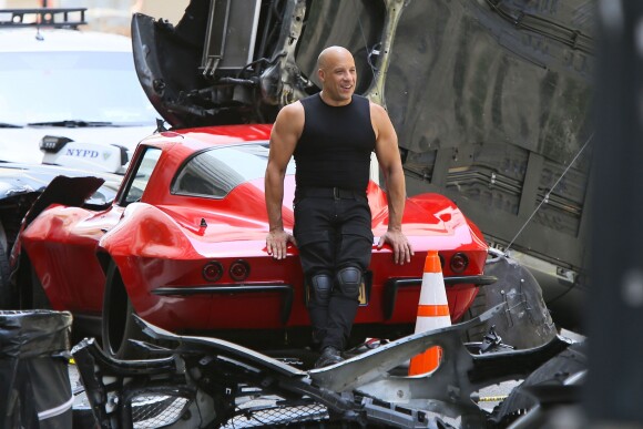 Exclusif -  Vin Diesel sur le tournage de "Fast & Furious 8" à Atlanta, le 12 juillet 2016.