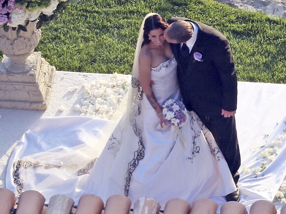 Jesse James et Alexis Dejoria lors de leur mariage à Malibu le 24 mars 2013