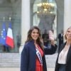 Semi- Exclusif - Iris Mittenaere (Miss Univers) au Palais de l'Elysée pour rencontrer le président de la République François Hollande et visiter l'Elysée à Paris, le 18 mars 2017. 