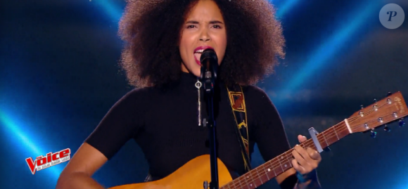 Andréa Durant dans "The Voice 6" sur TF1, le 1er avril 2017.