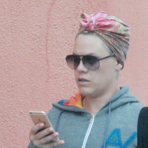 La chanteuse Pink revient de son cours de gym avec une amie à Los Angeles le 9 juin 2015.