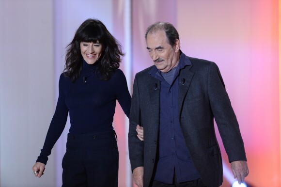 Romane Bohringer et son père Richard Bohringer - Enregistrement de l'émission "Vivement Dimanche" à Paris diffusée le 29 novembre 2015