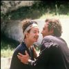 Richard Bohringer et sa fille Romane - tournage du film Deux justiciers dans la ville en 1994