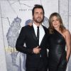 Justin Theroux et sa femme Jennifer Aniston à la première de la saison 3 de ''The Leftovers au Avalon Hollywood à Hollywood, le 4 avril 2017