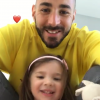Karim Benzema publie uné vidéo dans sa story Instagram avec sa fille de 3 ans Mélia le 9 avril 2017.