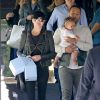 John Legend et sa femme Chrissy Teigen à la sortie d'une fête privée avec leur fille Luna dans le quartier de Bel-Air à Los Angeles, le 9 avril 2017.
