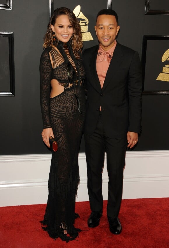Chrissy Teigen et son mari John Legend aux 59e Grammy Awards à Los Angeles, le 12 février 2017.