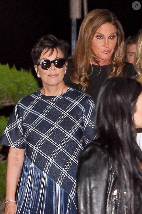 Caitlyn Jenner and Kris Jenner hug it out after dinner with family at Nobu in Malibu. The Kardashian family, Kim Kylie, Kris, Kendall, Kourtney and Khloe all met with Caitlyn to celebrate Kylie's 18th birthday early with dinner together. Kris and Caitlyn exited the hot spot side by side with big smiles as they ended their evening together. Malibu, Los Angeles, CA, USA, on August 07, 2015. Photo by GSI/ABACAPRESS.COM08/08/2015 - Malibu