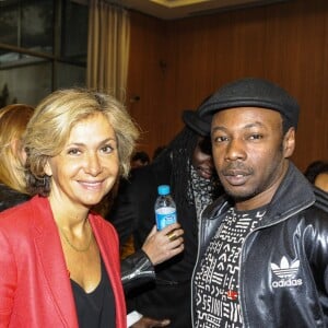 Valérie Pécresse ( Présidente de la région Ile-de-France ) et Mc Solaar - Conférence de presse "Solidays of Love" au Conseil régional d'Ile de France le 2 juin 2016 © Pierre Perusseau / Bestimage