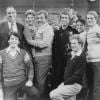 Ron Howard, Scott Baio, Henry Winkler, Marion Ross, Tom Bosley, Al Molinaro, Erin Moran, Don Most, Anson Williams, le cats de la série "Happy Days" en 1974.