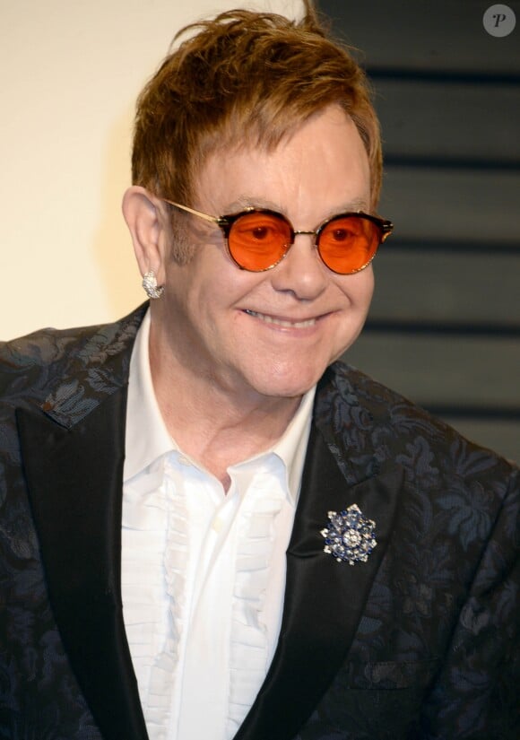 Elton John à la soirée Vanity Fair en marge de la cérémonie des Oscar 2017 à Los Angeles le 26 février 2017.
