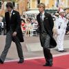 Prince Ernst August VI (L) and Prince Christian Heinrich of Hanover, sons of German Prince Ernst August of Hanover, arrive for the religious wedding of Prince Albert II and Princess Charlene in the Prince's Palace in Monaco, 02 July 2011. Some 3500 guests are expected to follow the ceremony in the Main Courtyard of the Palace. Photo by Frank May/DPA/ABACAPRESS.COM02/07/2011 - Monaco