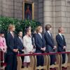 Pierre, Charlotte et Andrea Casiraghi, le prince Ernst August et le prince Christian de Hanovre en juillet 2005 lors des cérémonies pour l'avènement du prince Albert II de Monaco.