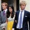Le prince Christian de Hanovre et sa compagne Alessandra de Osma (à gauche, Pierre Casiraghi) en juin 2011 au mariage du prince Antonius von Furstenberg et de la comtesse Matilde Borromeo à Isola Bella sur le Lac Majeur.