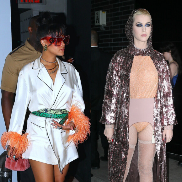 Rihanna et Katy Perry animaient deux after parties différentes à l'issue du Met Gala 2017. New York, le 1er mai 2017.