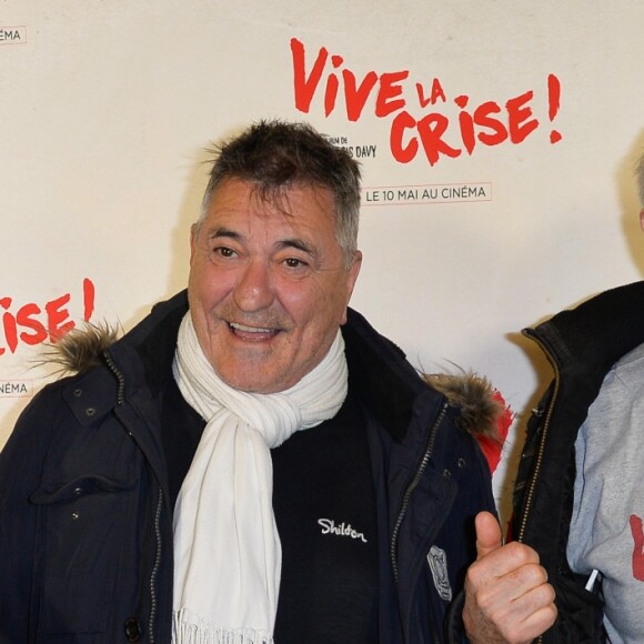Emmanuelle Boidron, Jean-Marie Bigard et Rufus - Avant-première du film "Vive la crise !" au cinéma Max Linder à Paris le 2 mai 2017. © Coadic Guirec/Bestimage