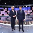 Débat de l'entre-deux-tours entre Marine Le Pen (candidate du parti ''Front National" et Emmanuel Macron (candidat du mouvement ''En marche !'') à Saint-Denis, le 3 mai 2017. © Chamussy/Pool/Bestimage