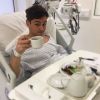 Tom Daley sur son lit d'hôpital, le 4 mai 2017