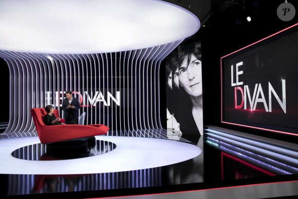 Exclusif - Enregistrement de l'émission de Marc-Olivier Fogiel "Le Divan" avec Christine Angot en invitée, qui sera diffusée le 16 mai sur France 3. Paris, le 24 mars 2017. © Romuald Meigneux/Bestimage