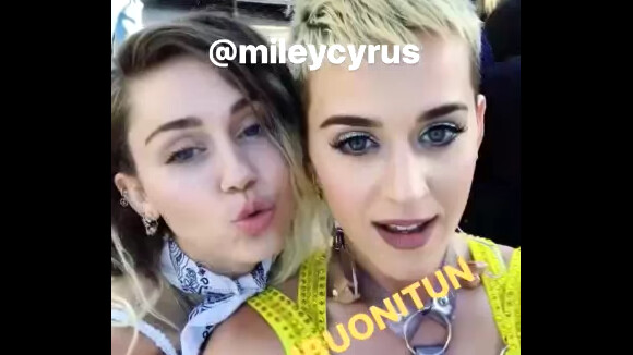 Katy Perry rend visite à Miley Cyrus et Paris Hilton (mai 2017).