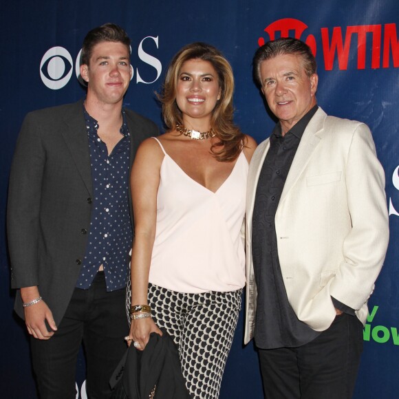Alan Thicke, sa femme Gina Tolleson et leur fils William Carter Thicke lors de la soirée "CBS, CW And Showtime 2015 Summer TCA" au Pacific Design Center à West Hollywood, le 10 août 2015.