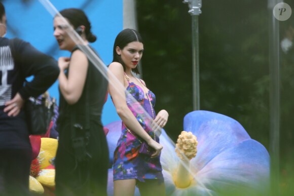 Kendall Jenner en shooting pour La Perla à Miami, le 12 mars 2017. © CPA/Bestimage