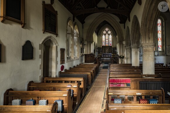 Vue de l'intérieur de l'église d'Englefield, où aura lieu le 20 mai 2017 le mariage de Pippa Middleton et James Matthews.