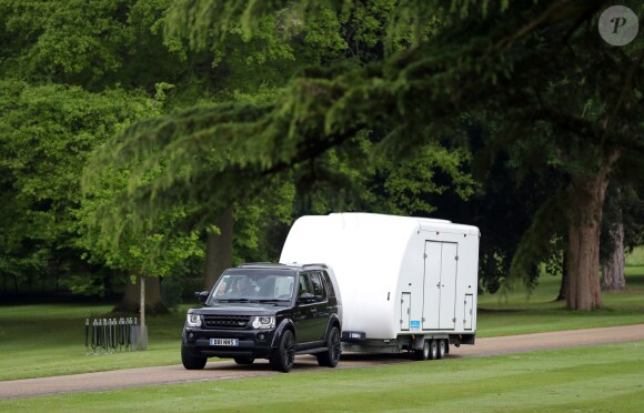 A car towing a trailer leaves the Englefield Estate as preparations continue for the wedding of Pippa Middleton and James Matthews. ... Pippa Middleton wedding ... 19-05-2017 ... Englefield ... UK ... Photo credit should read: Andrew Matthews/PA Wire. Unique Reference No. 31369045 ... Picture date: Friday May 19, 2017. Photo credit should read: Andrew Matthews/PA Wire19/05/2017 - 
