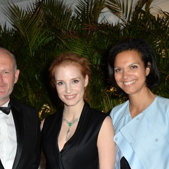 Semi-exclusif - Melita Toscan du Plantier, Jean-Paul Salomé, Jessica Chastain, Isabelle Giordano - Madame Figaro, Chopard et UniFrance s'associent pour célébrer le temps du dîner "Cannes French Party" le rayonnement du cinéma français dans le monde sur La terrasse By Albane lors du 70ème festival de Cannes le 18 mai 2017. © Veeren/Bestimage