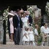 Pippa Middleton, son mari James Matthews, Catherine (Kate) Middleton et le prince George de Cambridge - Mariage de Pippa Middleton et James Matthews, en l'église St Mark's Englefield, Berkshire, Royaume Uni, le 20 mai 2017.