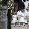 Pippa Middleton, son mari James Matthews, Catherine (Kate) Middleton, duchesse de Cambridge, le prince George de Cambridge et la princesse Charlotte de Cambridge - Mariage de Pippa Middleton et James Matthews, en l'église St Mark's Englefield, Berkshire, Royaume Uni, le 20 mai 2017.