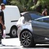 Exclusif - Kourtney Kardashian et nouveau petit ami Younes Bendjima quittent l'hôtel Bel Air Le 11 mai 2017