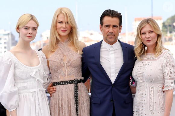 Elle Fanning, Nicole Kidman, Colin Farrell et Kirsten Dunst au photocall du film "Les Proies" lors du 70ème Festival International du Film de Cannes, France, le 24 mai 2017. © Borde-Jacovides-Moreau/Bestimage
