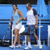 Marion Bartoli accompagnée de son père Walter à Melbourne le 12 janvier 2013 avant l'Open d'Australie