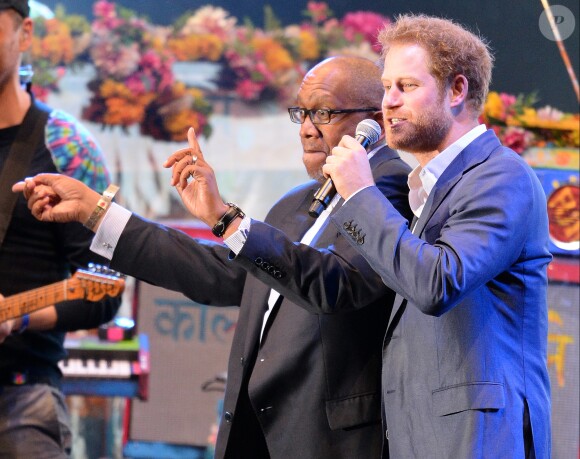 Le prince Harry et le prince Seeiso du Lesotho au concert caritatif de la Fondation "Sentebale" au palais de Kensington à Londres, le 28 juin 2016, pour lever des fonds pour les adolescents vivant avec le VIH en Afrique sub-saharienne.