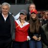 Jose Mourinho avec sa femme Matilde Faria et leur fille Matilde lors de la victoire de Manchester United en finale de l'Europa League le 24 mai 2017 à la Friends Arena de Stockholm. Un succès dédié aux victimes de l'attentat perpétré deux jours plus tôt à la fin d'un concert d'Ariana Grande à Manchester.