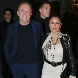 Salma Hayek et son mari François-Henri Pinault - Arrivées au défilé de mode "Fenty Puma by Rihanna" à la Bibliothèque Nationale à Paris, le 6 mars 2017. © CVS/Veeren/Bestimage