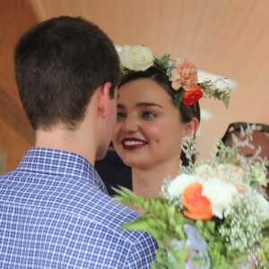 Exclusif - Miranda Kerr et son compagnon Evan Spiegel au mariage de son frère Matthew Kerr avec James Wright lors d'une cérémonie dans la Hunter Valley à Cessnock en Australie le 30 décembre 2016.